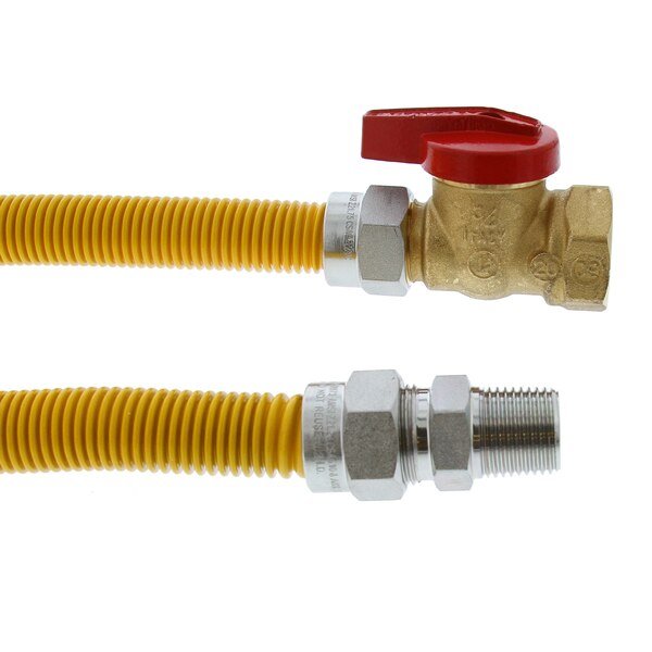 5/8" OD (1/2" ID) Gas Connector, 1/2" MIP x 3/4" FIP Ball Valve x 60", Jones Stephens, Mfr#: G71253