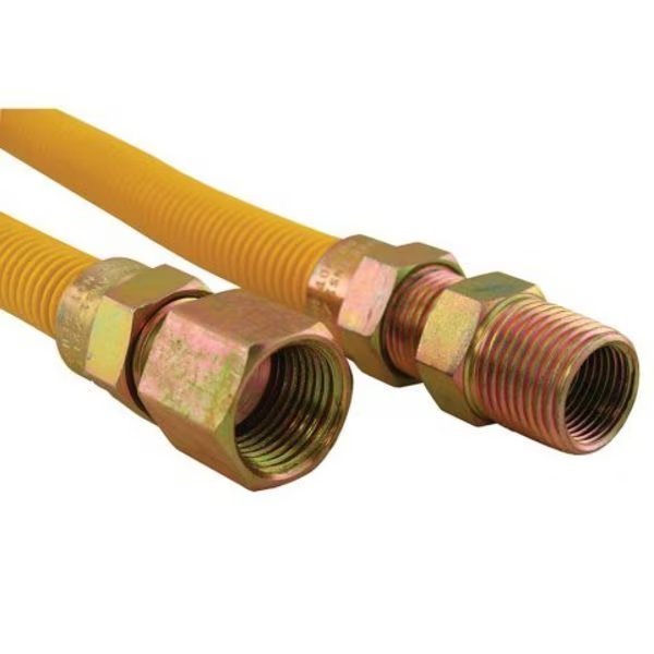 1/2" Gas Connector, Coated with Fitting, 1/2" FIP x 1/2" MIP x 24", Jones Stephens, Mfr#: G72121