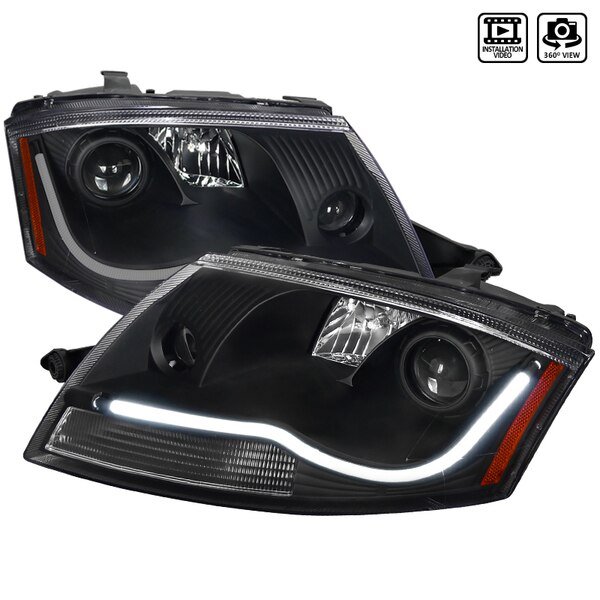 99 Audi Tt Projector Headlight Black Housing, Spec-D Tuning, Mfr#: 2LHP-TT99JM-RS