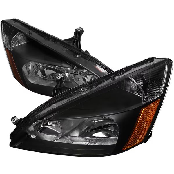 03-07 Honda Accord Crystal Housing Headlights - Black, Spec-D Tuning, Mfr#: 2LH-ACD03JM-RS
