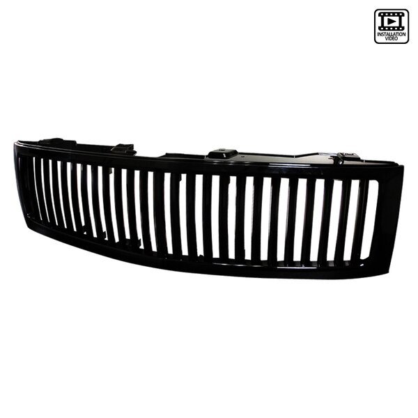 07-11 Chevrolet Silverado Vertical Grill Black, Spec-D Tuning, Mfr#: HG-SIV07JMVT