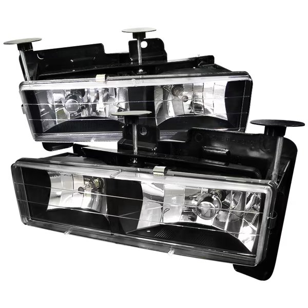 88-98 Chevrolet C10 Crystal Housing Headlights Black, LH-C1088JM-RS, Spec-D Tuning, Mfr#: LH-C1088JM-RS