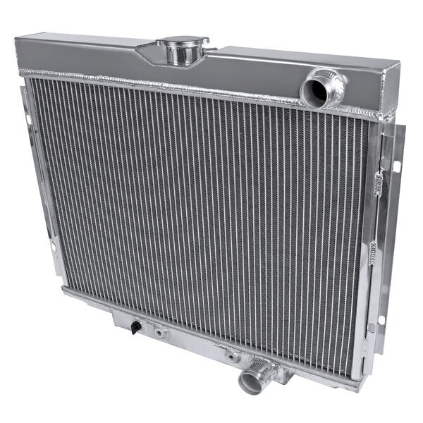 67-70 Ford Mustang Right Side Lower Outlet Tri Core - 24 Inches, Spec-D Tuning, Mfr#: RAD3-MST67P24