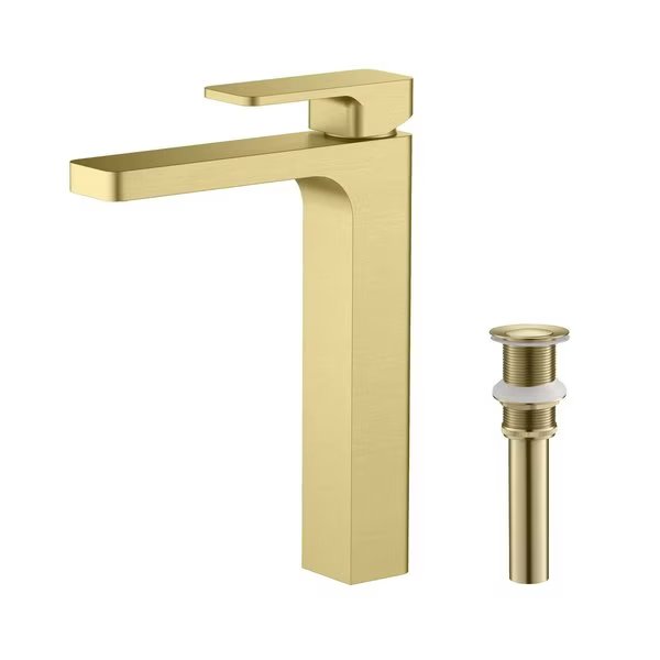 Blaze-T Single Handle Bathroom Vessel Sink Faucet with Pop Up Drain, Kibi, Mfr#: C-KBF1018BG-KPW101BG