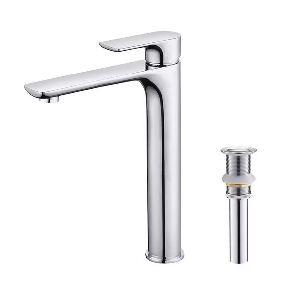 Tender-T Single Handle Bathroom Vessel Sink Faucet with Pop Up Drain, Kibi, Mfr#: C-KBF1020CH-KPW101CH