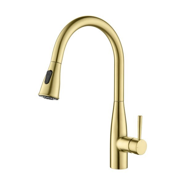 Bari-T Single Handle Pull Down Kitchen Sink Faucet, Brushed Gold, Kibi, Mfr#: KKF2016BG