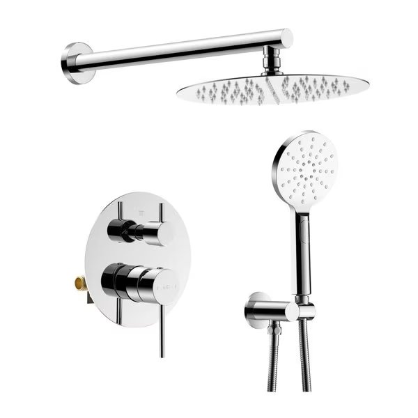 Circular Pressure Balanced 2-Function Shower System with Rough-In Valve, Chrome, Kibi, Mfr#: KSF403CH