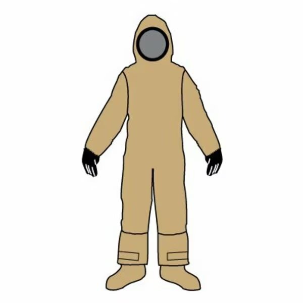 DuraChem 500 NFPA 1990 1994 Vapor Non Encapsulating Suit Coverall, Khaki, L/XL, Kappler, Mfr#: D5H458KHLGXL94