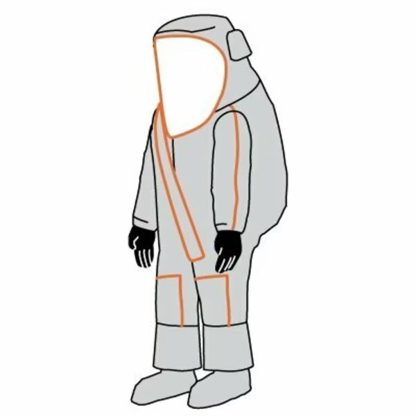 Frontline 500 NFPA 1990 1991 Certified Vapor Total Encapsulating Suit, Front Entry, Silver, 2X/3X, Kappler, Mfr#: F5H582SI2X3X91