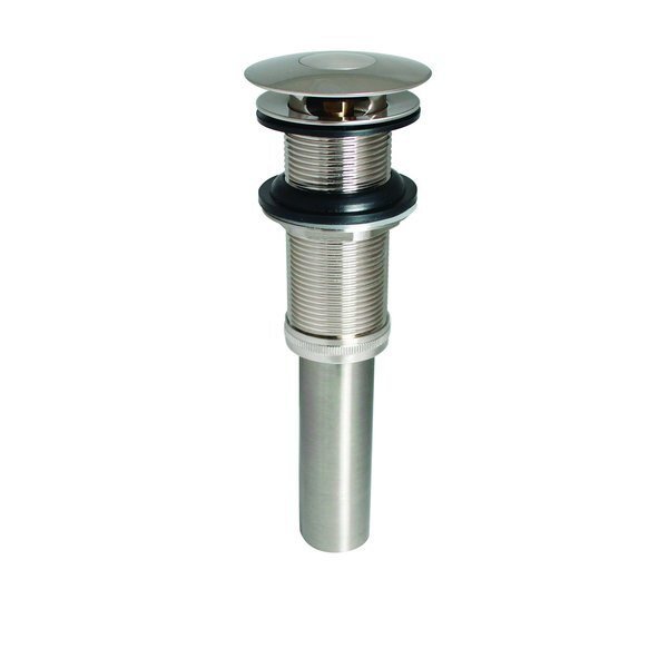 Push Button Bathroom Sink Drain without Overflow, Brushed Nickel, Keeney Mfg, Mfr#: K820-76BN