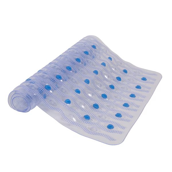 Non-Slip Semi-Brushed Bath Mat, Clear Blue, Kenney Mfg, Mfr#: KN61298V2