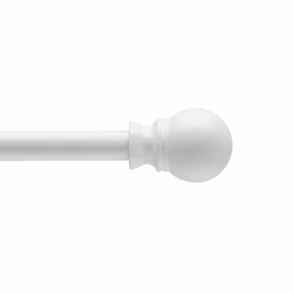 Kenney Davenport 1/2" Petite Café Decorative Window Curtain Rod, 28-48", White, Kenney Mfg, Mfr#: KN55250