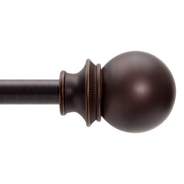 Kenney Birkin 3/4" Fast Fit Easy Install Decorative Window Curtain Rod, 42-120", Oil Rubbed Bronze, Kenney Mfg, Mfr#: KN80802NP