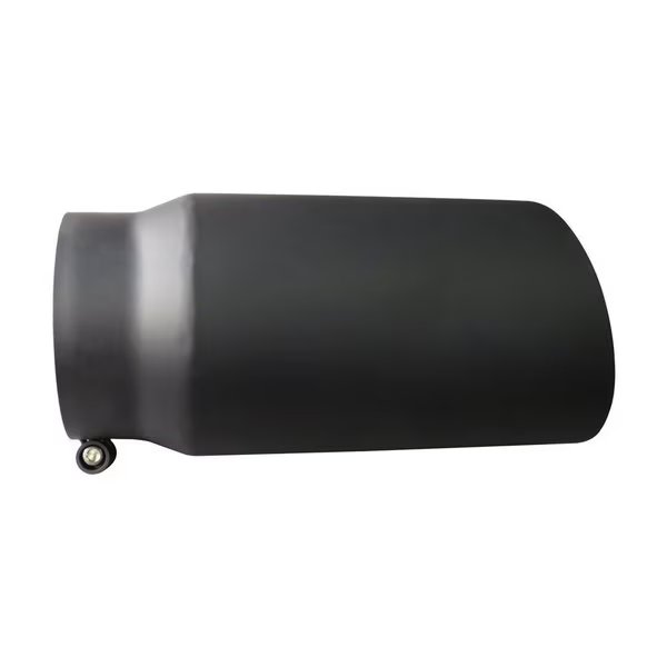 5" Inlet, 6" Outlet, Black Stainless Steel, Round, Angled Cut, Beveled Edge, 12" Length, Speedfx, Mfr#: 501B