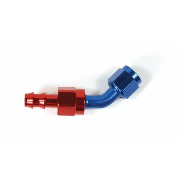 HOSE ENDS, -6AN X 45  R/B PUSH-ON HOSE END, Speedfx, Mfr#: 520645