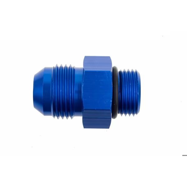 ADAPTER FITTING 6 AN Male To 6 AN Anodized Blue Aluminum Single, Redhorse, Mfr#: 920-06-06-1