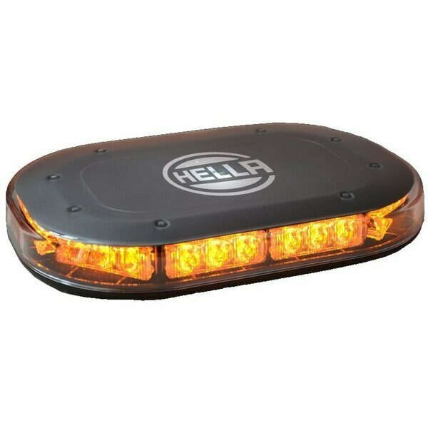 Micro Light Bar Permanent Mount LED Amber Lens 23 Selectable Patterns 1224 Volt, Hella, Mfr#: H27996001
