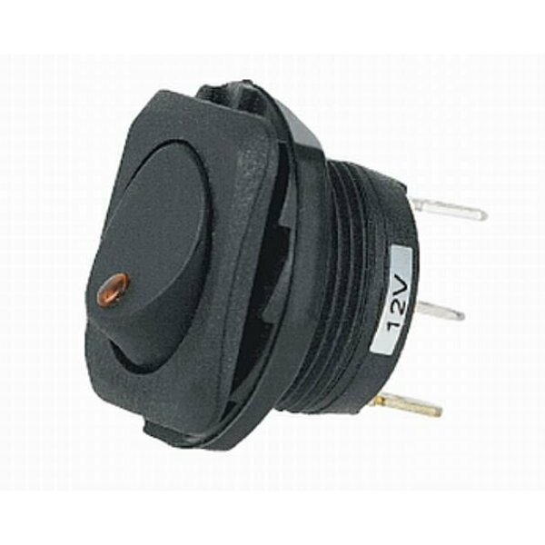 12 Volt 20 Amp Maximum Rocker Switch Incandescent Amber Without Safety Cover, Hella, Mfr#: H61925001