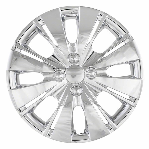 15", 8 Split Spoke, Chrome Plated, Plastic, Set Of 4, Spring Steel Clip, Coast2Coast, Mfr#: IWC50915C