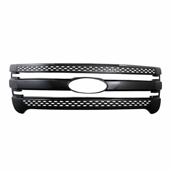Overlay, Horizontal Bar/ Mesh Style, 1 Piece, With Emblem Cutout, Black, ABS Plastic, Coast2Coast, Mfr#: IWCGI91BLK