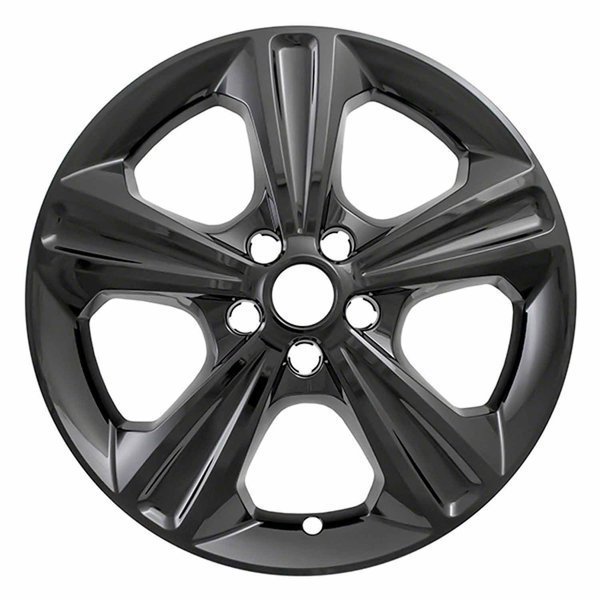 17", 5 Spoke, Gloss Black, Plastic, Set Of 4, Not Compatible With Steel Wheels, Coast2Coast, Mfr#: IWCIMP371BLK