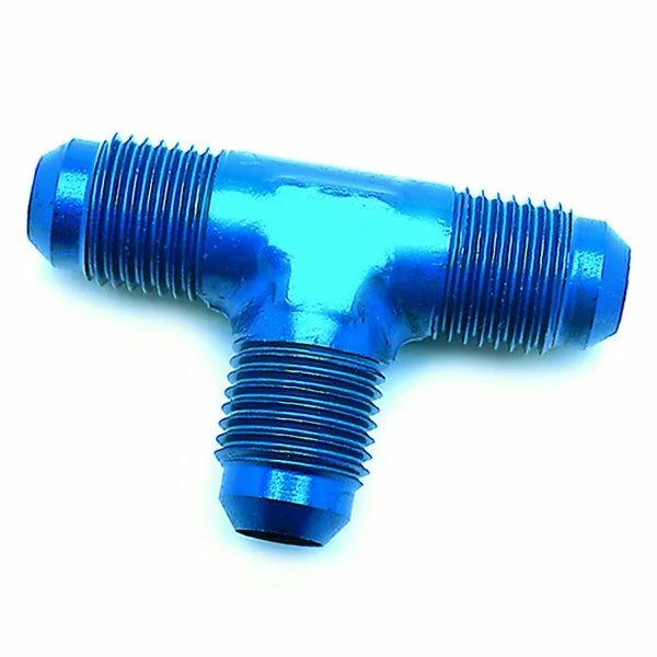 ADAPTER FITTING 180 Degree Flare Tee 8AN Anodized Black Aluminum Single, Speedfx, Mfr#: 560824BK