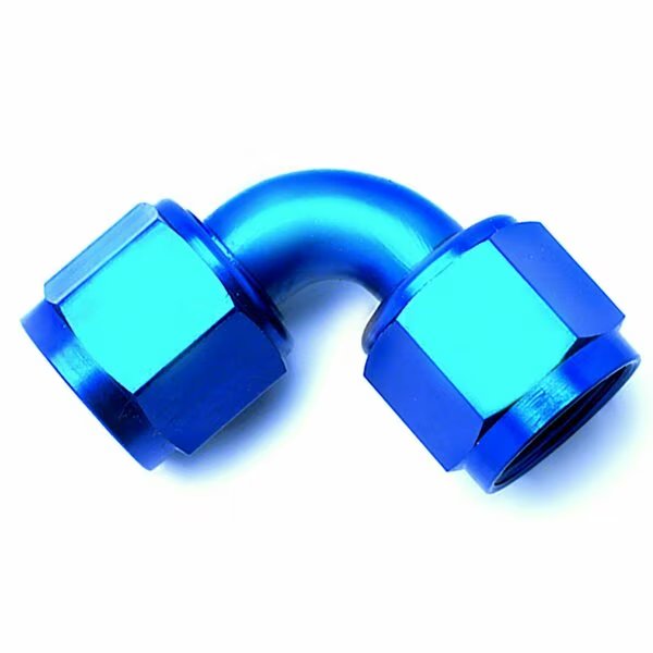 COUPLER -8AN x 90 Degree Full Swivel; Anodized Aluminum; Black; Single, Speedfx, Mfr#: 560890BK