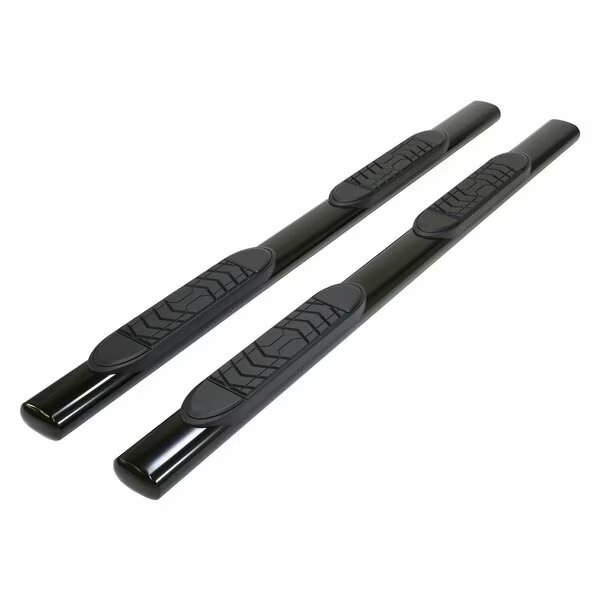 With Step Pads, 5" Oval Straight, Powder Coated, Black, Steel, With Welded End Caps, Trailfx, Mfr#: A7057B