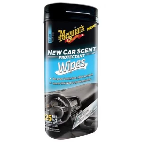 Use On Vinyl/ Rubber/ Plastic, New Car Scent, 25 Wipes Can, Meguiars Wax, Mfr#: G4200