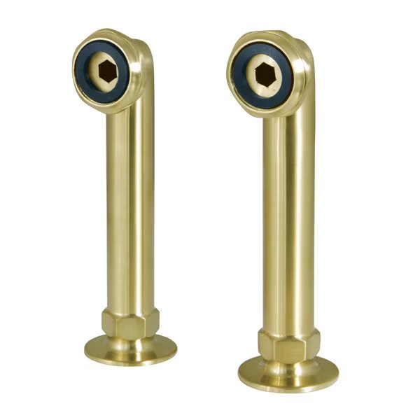 6" Deck Mount Riser for Leg Tub Filler, Brushed Brass, Aqua Vintage, Mfr#: AE6RS7