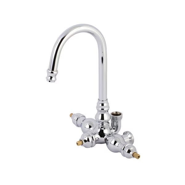 Gooseneck Clawfoot Tub Faucet Body Only, Polished Chrome, Aqua Vintage, Mfr#: AET200-1