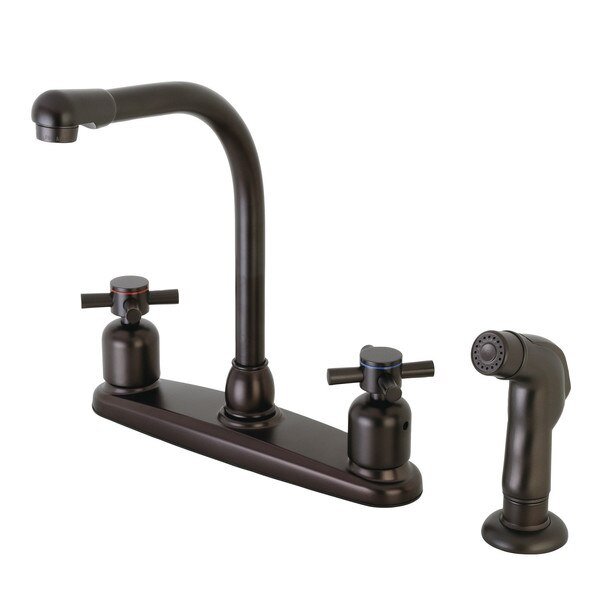 FB755DXSP 8-Inch Centerset Kitchen Faucet with Sprayer, Concord, Mfr#: FB755DXSP