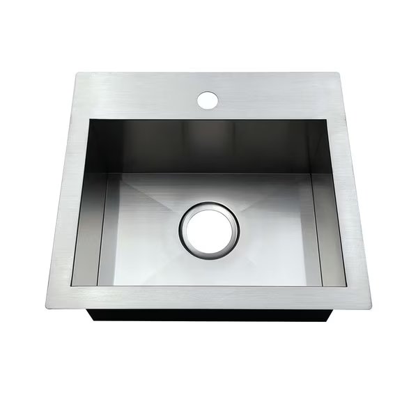 GKDS191781 19" Single Bowl Dual Mount Drop-In or Undermount Bar Sink, , Gourmetier, Mfr#: GKDS191781