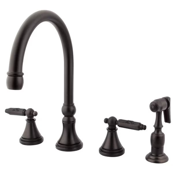 Widespread Kitchen Faucet W/ Sprayer, Oil Rubbed Bronze, Gourmetier, Mfr#: GS2795GLBS