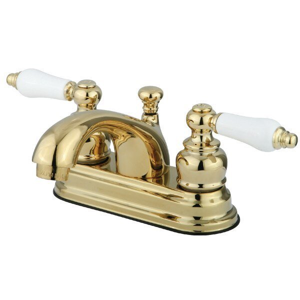 4" Centerset Bathroom Faucet, Polished Brass, Kingston Brass, Mfr#: KB2602PL