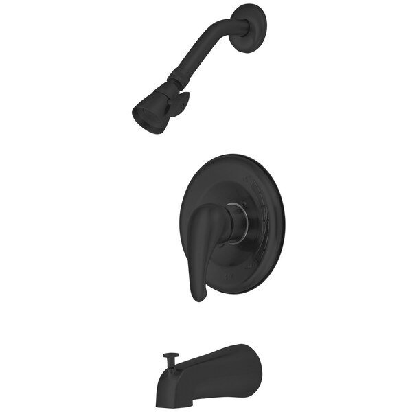 Tub and Shower Faucet, Matte Black, Wall Mount, Chatham, Mfr#: KB650