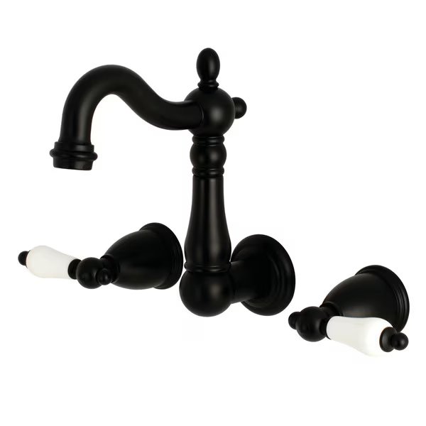 KS1220PL 8-Inch Center Wall Mount Bathroom Faucet, Heritage, Mfr#: KS1220PL