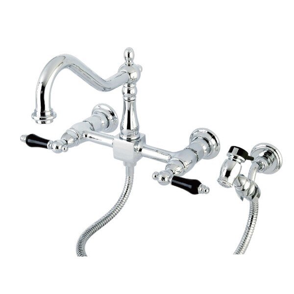 KS1241PKLBS 8" Centerset Wall Mount Kitchen Faucet with Brass Sprayer, Duchess, Mfr#: KS1241PKLBS