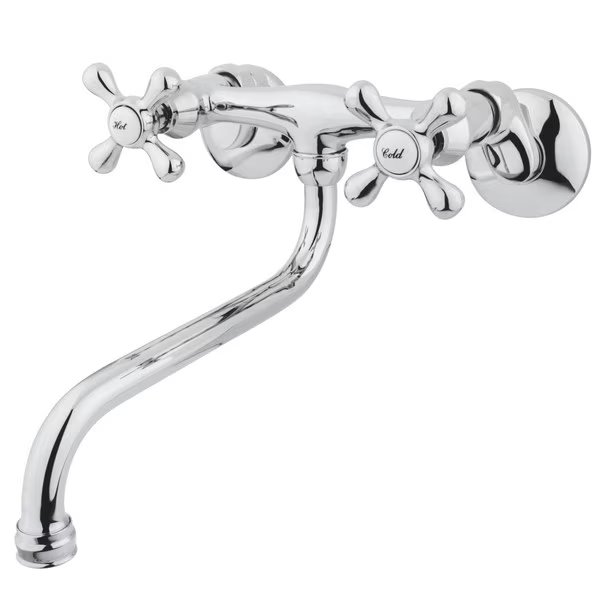 KS215C Adjustable Center Wall Mount Bathroom Faucet, Kingston Brass, Mfr#: KS215C