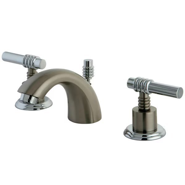 Mini-Widespread Bathroom Faucet, Brushed Nickel/Chrome, Kingston Brass, Mfr#: KS2957ML