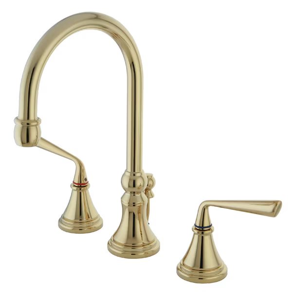 KS2982ZL 8-Inch Widespread Bathroom Faucet with Brass Pop-Up, Silver Sage, Mfr#: KS2982ZL
