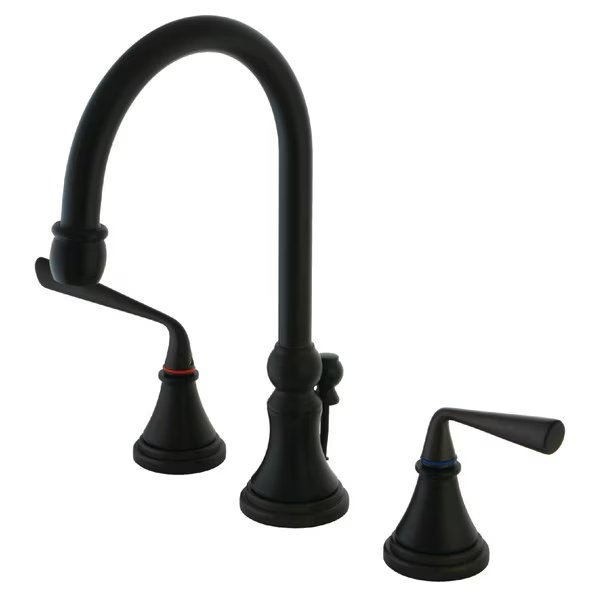 KS2985ZL 8-Inch Widespread Bathroom Faucet with Brass Pop-Up, Silver Sage, Mfr#: KS2985ZL