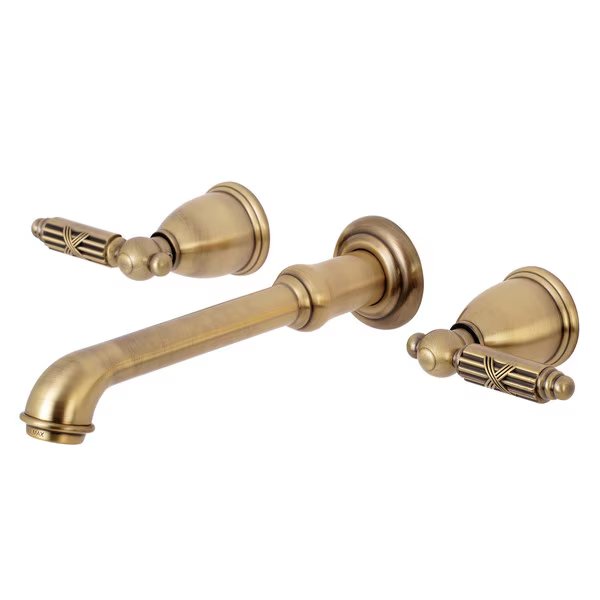 KS7123GL Two-Handle Wall Mount Bathroom Faucet, Georgian, Mfr#: KS7123GL
