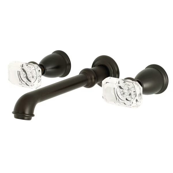 KS7125KRL Two-Handle Wall Mount Bathroom Faucet, Krystal Onyx, Mfr#: KS7125KRL