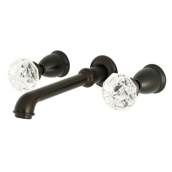 KS7125KWL Two-Handle Wall Mount Bathroom Faucet, Krystal Onyx, Mfr#: KS7125KWL