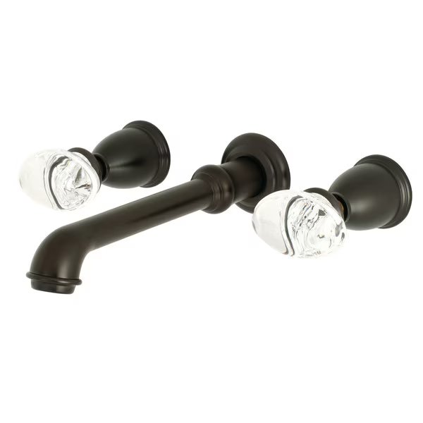 KS7125WVL Two-Handle Wall Mount Bathroom Faucet, Krystal Onyx, Mfr#: KS7125WVL