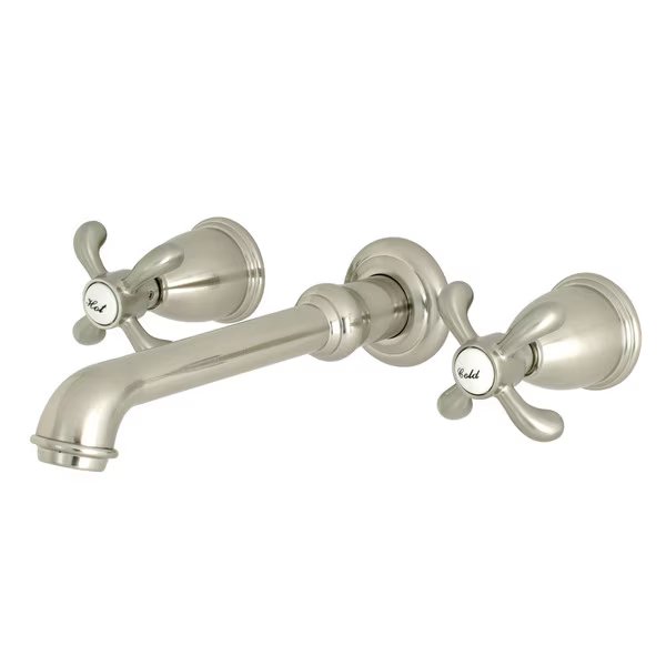 KS7128TX Two-Handle Wall Mount Bathroom Faucet, French Country, Mfr#: KS7128TX