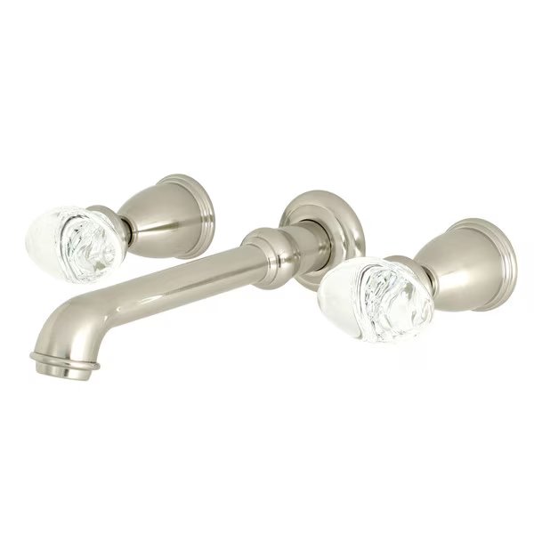 KS7128WVL Two-Handle Wall Mount Bathroom Faucet, Krystal Onyx, Mfr#: KS7128WVL