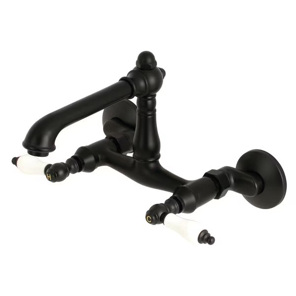 KS7220PL 6-Inch Adjustable Center Wall Mount Kitchen Faucet, English Country, Mfr#: KS7220PL
