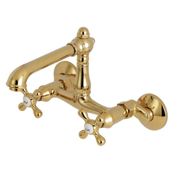 KS7222AX 6-Inch Adjustable Center Wall Mount Kitchen Faucet, English Country, Mfr#: KS7222AX